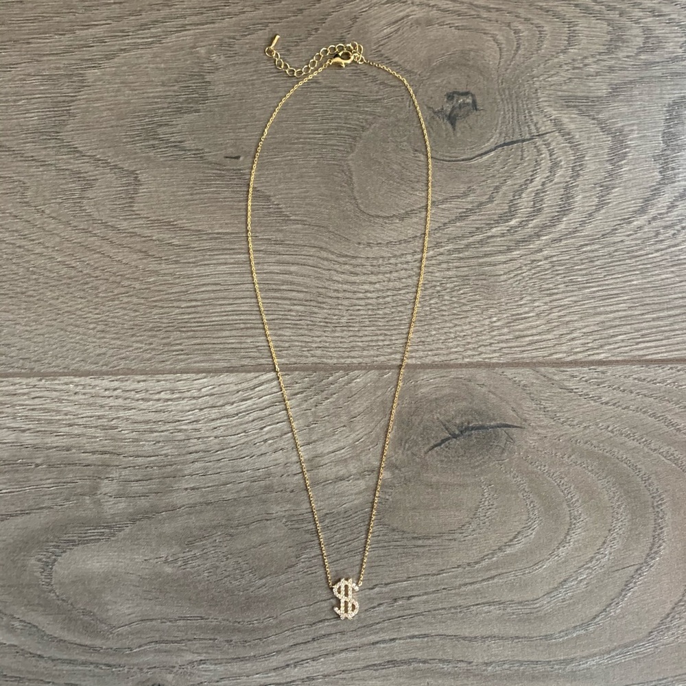 Dollar Sign Dainty Cubic Zirconia Necklace
